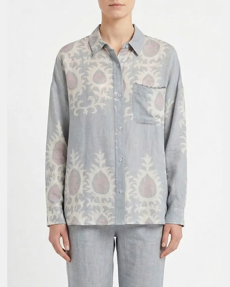 Bazar Deluxe Hemdbluse damen Blau