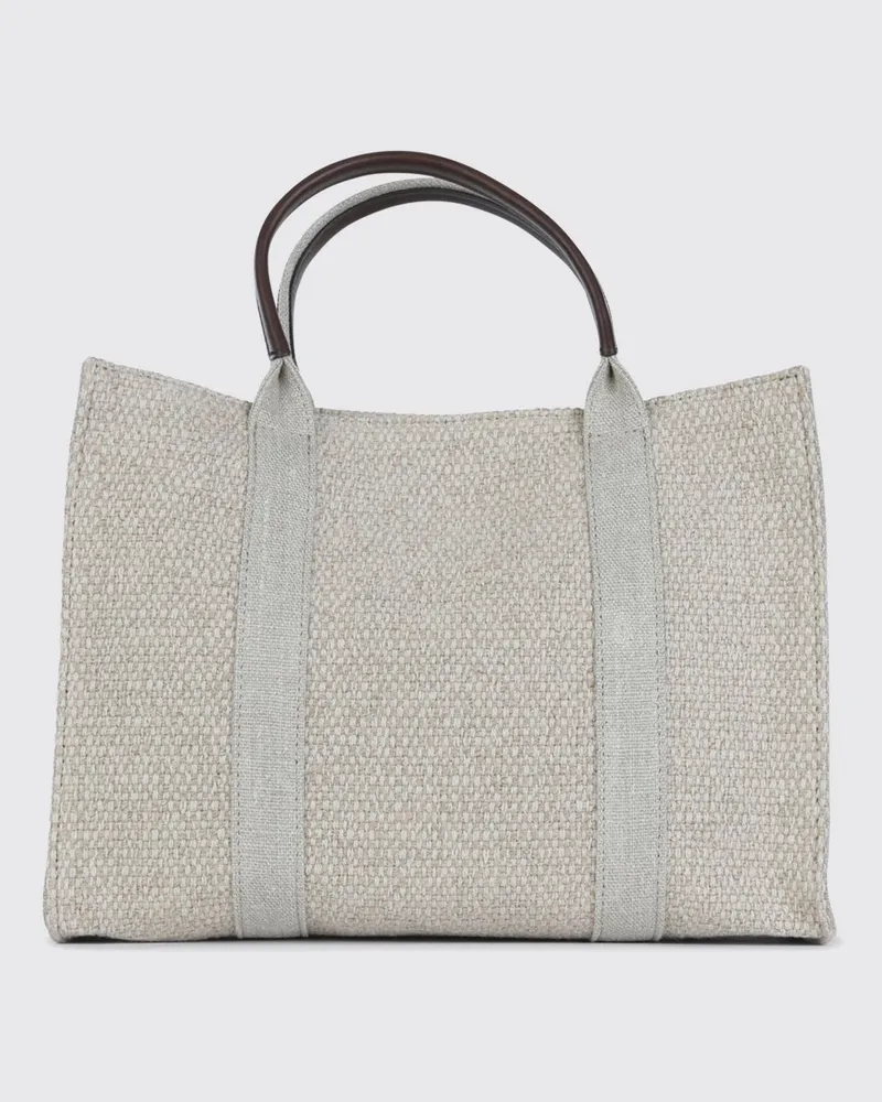 The Row Georgia Handtasche von aus Canvas und Leder mit doppeltem Griff und Magnetverschluss Beige