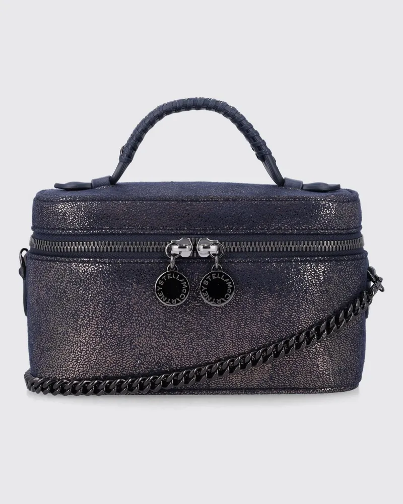 Stella McCartney Mini Falabella Vanity Tasche aus Eco Alter Mat mit Kette Blau