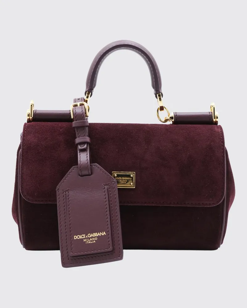 Dolce & Gabbana DOLCE  GABBANA My Sicily Mini-Handtasche von Dolce & Gabbana aus Leder mit abnehmbarem Riemen Burgunderrot