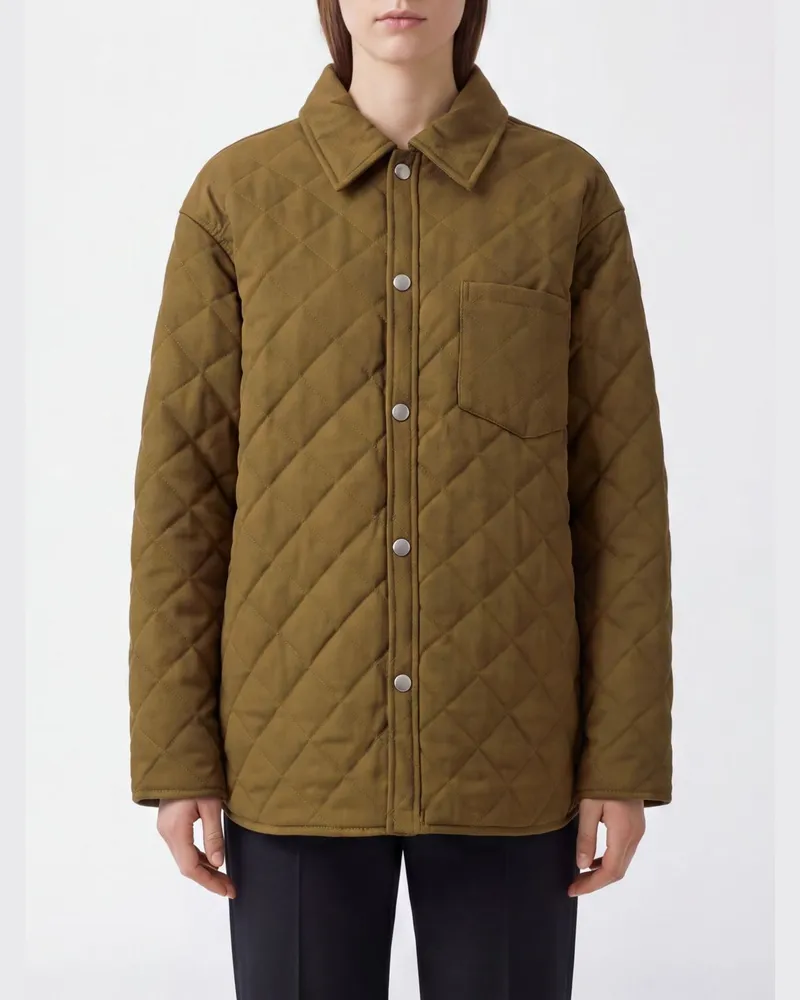 A.P.C. Gesteppte Hemdjacke aus Wollmischung mit klassischem Kragen Grün