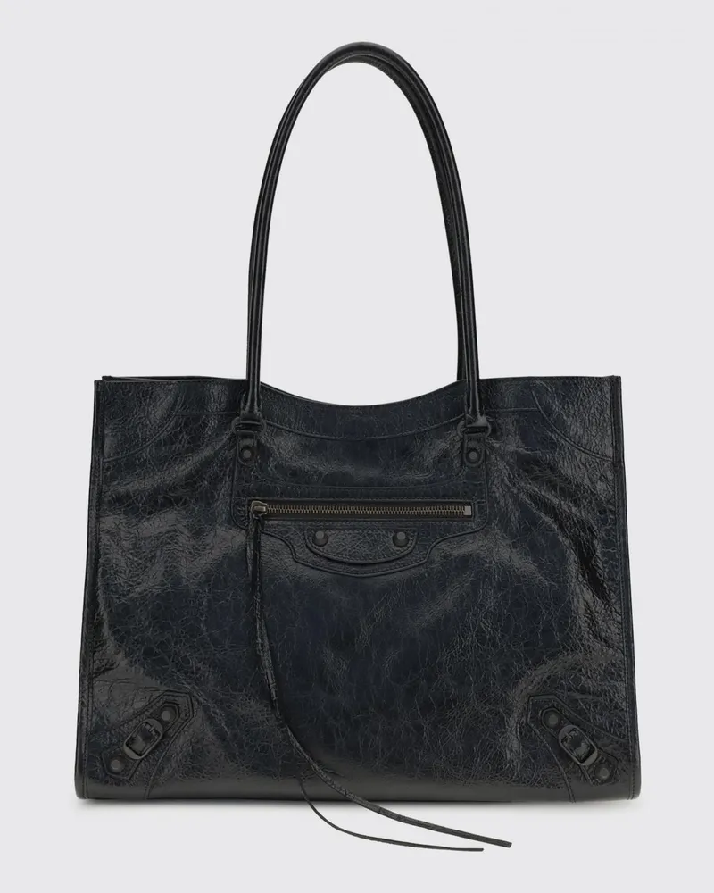 Balenciaga Le City Arena Leder-Shopper Schwarz