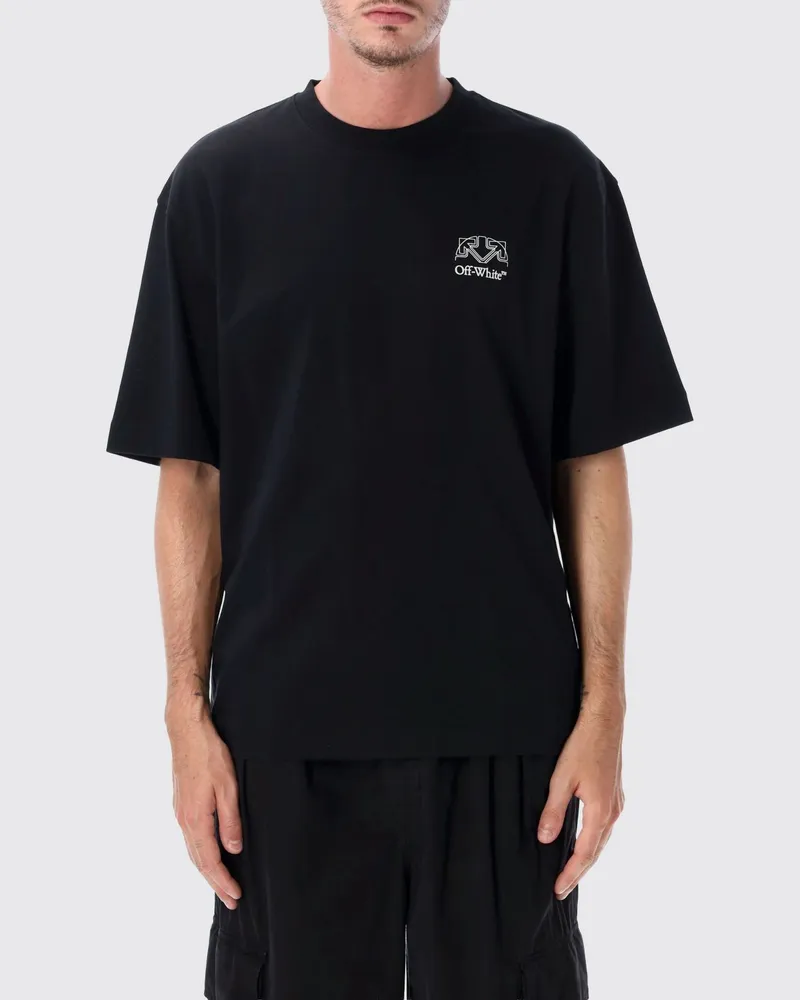 OFF-WHITE Baumwoll-T-Shirt mit Arrow-Logo und überschnittenen Schultern Schwarz