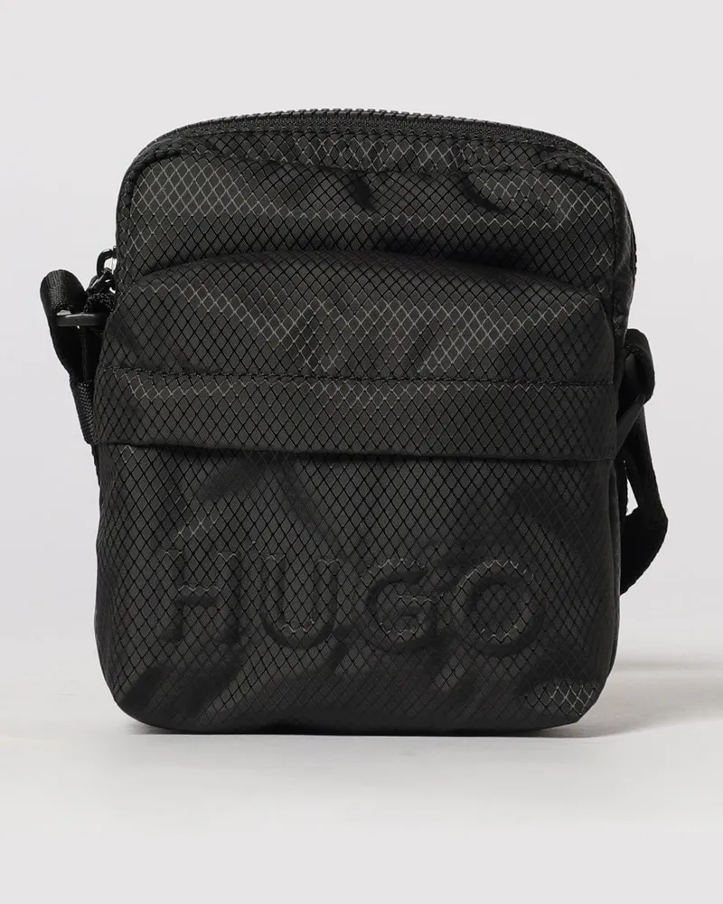 HUGO BOSS Nylon-Tasche mit geprägtem Logo Schwarz