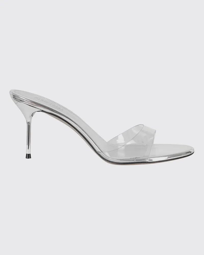 Paris Texas Lidia Mules aus laminiertem Leder Silber