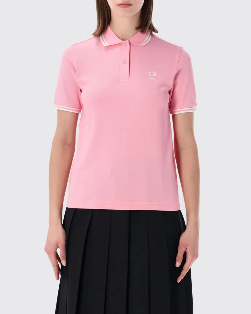 Fred Perry Comme des Garçons Shirt x Poloshirt aus Baumwollpiqué mit Logo-Stickerei Pink