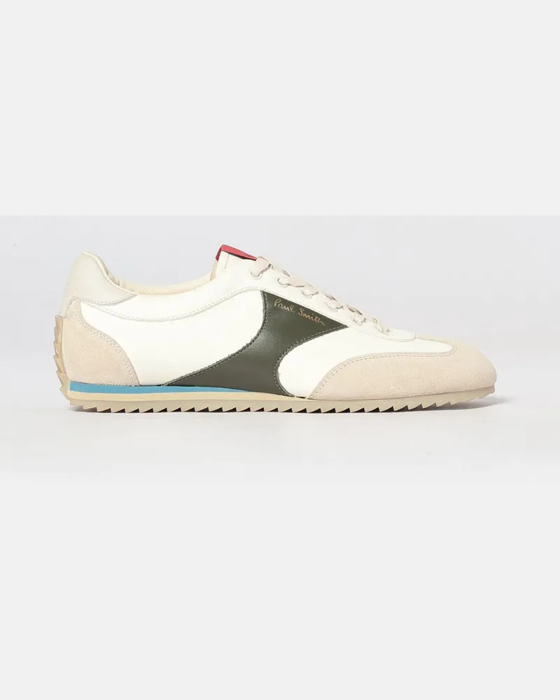 Paul Smith Zweifarbige Chilly Low-Top-Sneakers aus Leder und Veloursleder Weiß