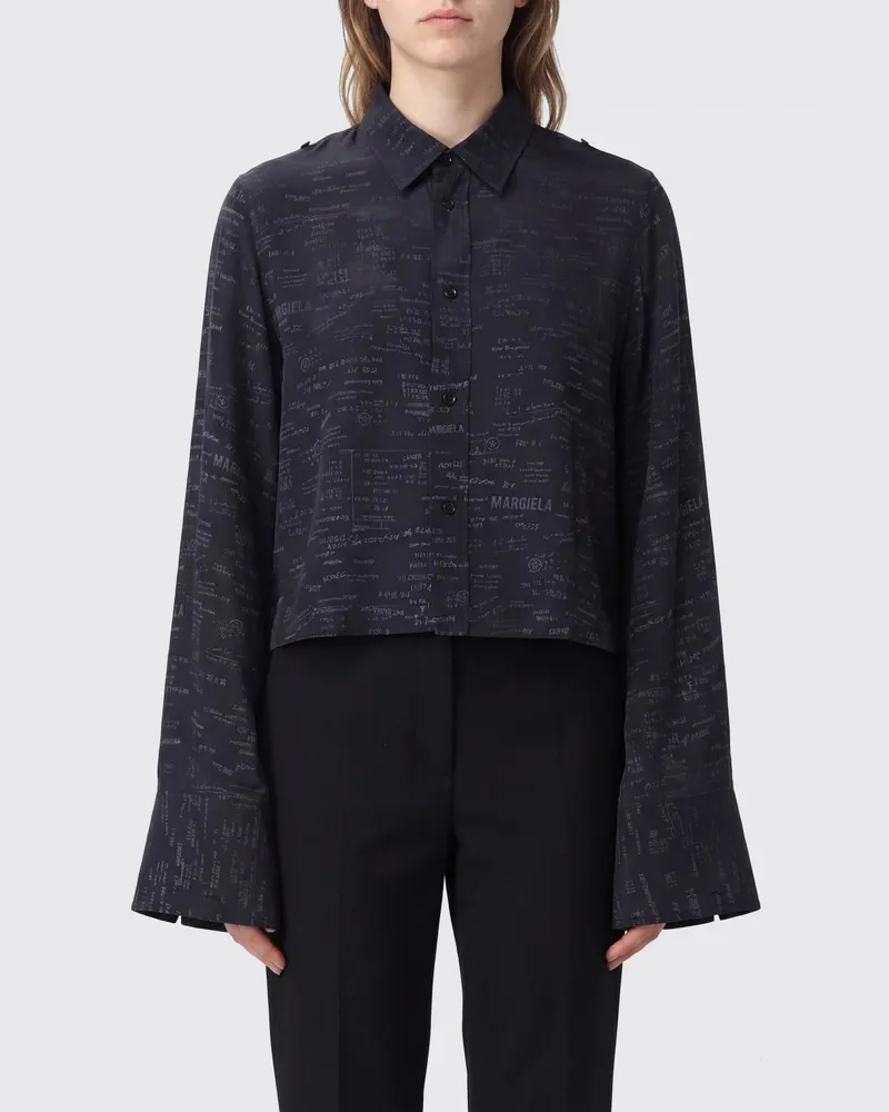 Maison Margiela Basic-Hemd aus Viskosemischung Grau