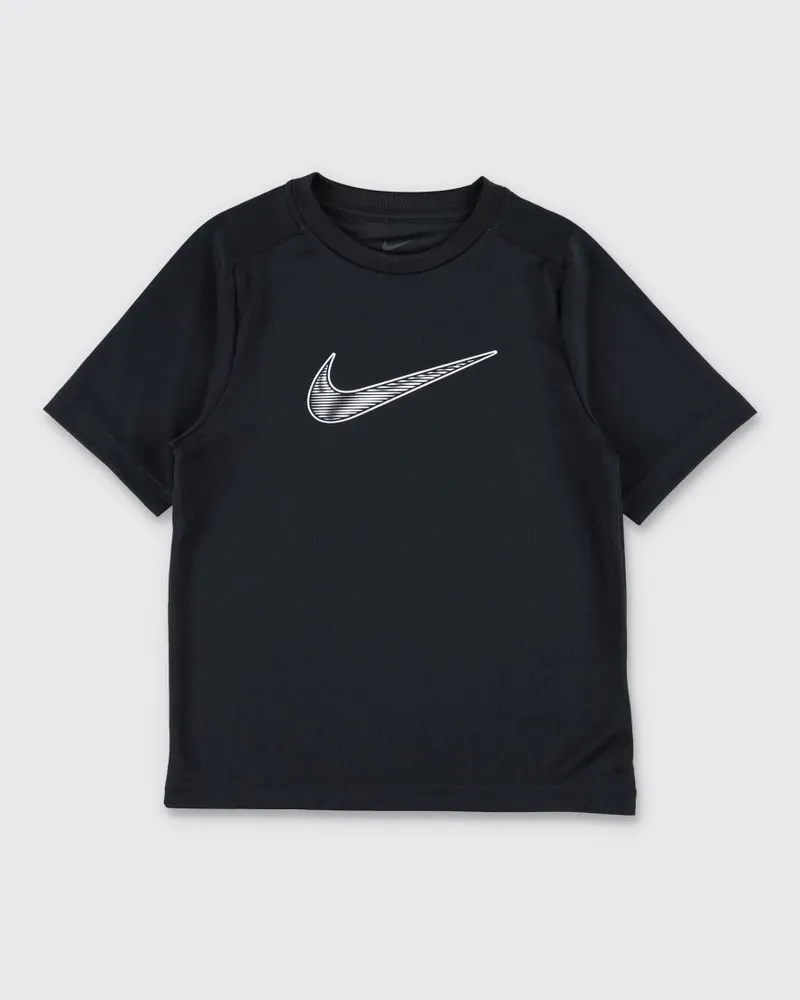 Nike Sport-T-Shirt aus Polyester von für Jungen mit Swoosh-Logo Schwarz