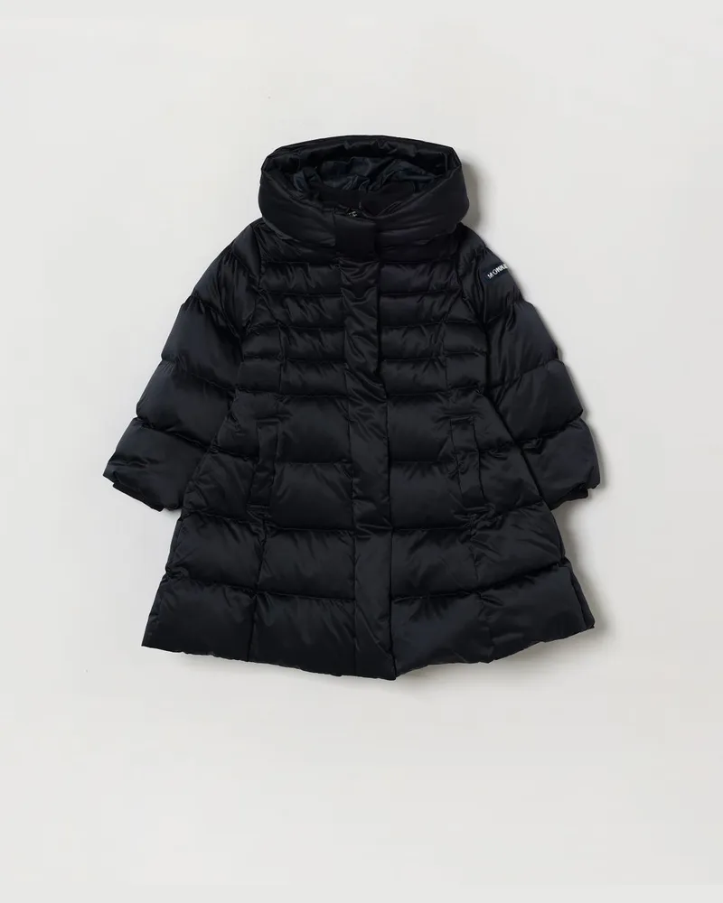 Monnalisa Lange Stepp-Daunenjacke aus Nylon mit Kapuze für Mädchen Navy
