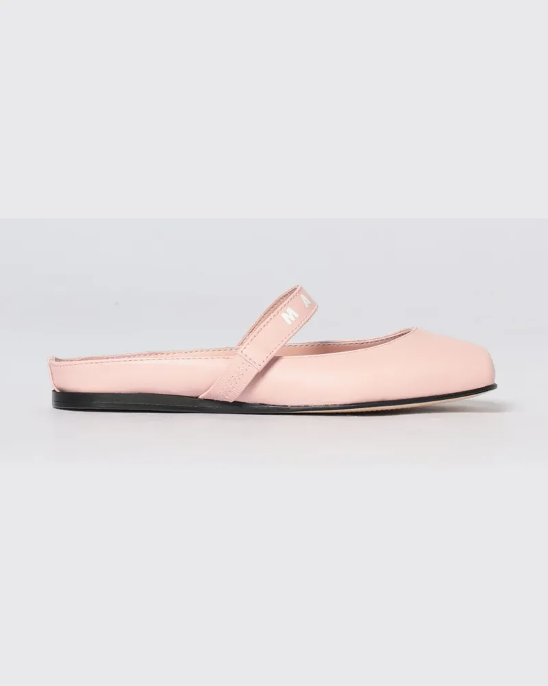 Marni Leder Mary Jane Mules Pink