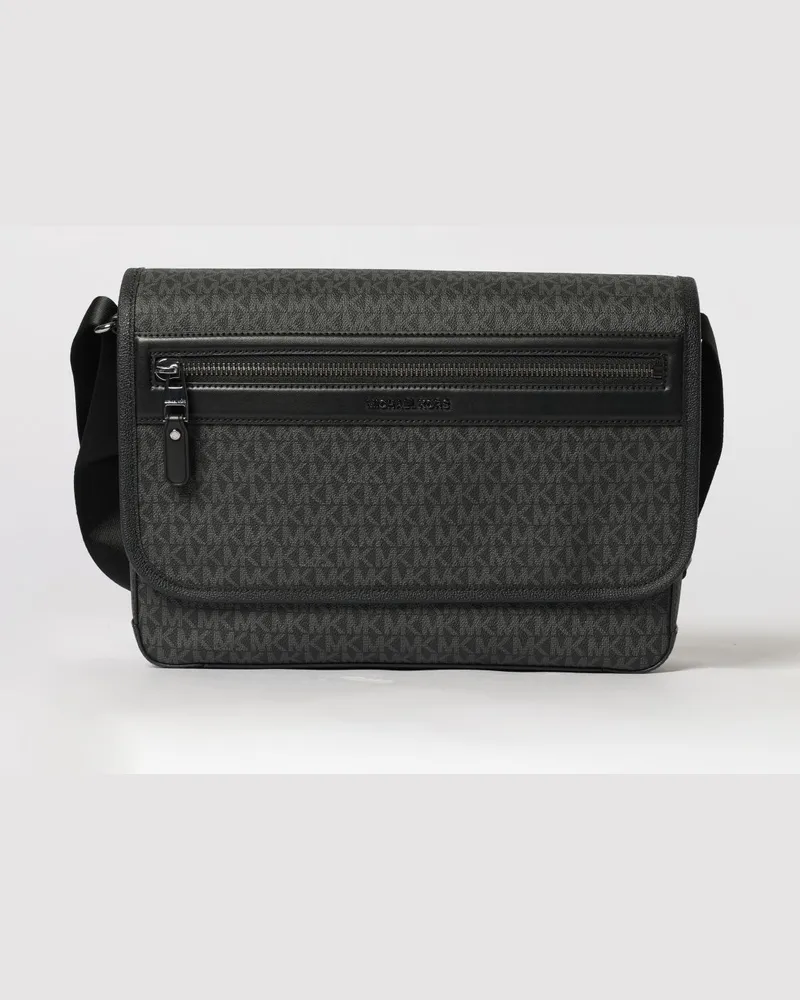 Michael Kors Tasche aus beschichteter Baumwolle mit durchgehendem MK-Monogramm Schwarz