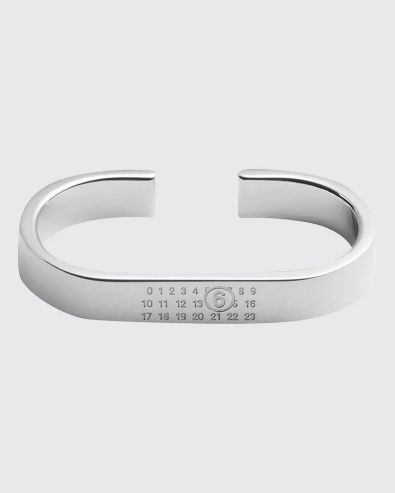 Maison Margiela Bandring aus Messing mit eingraviertem numerischem Logo Silber