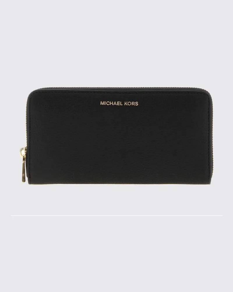 Michael Kors Jet Set Continental-Geldbörse aus Leder mit Rundum-Reißverschluss Schwarz