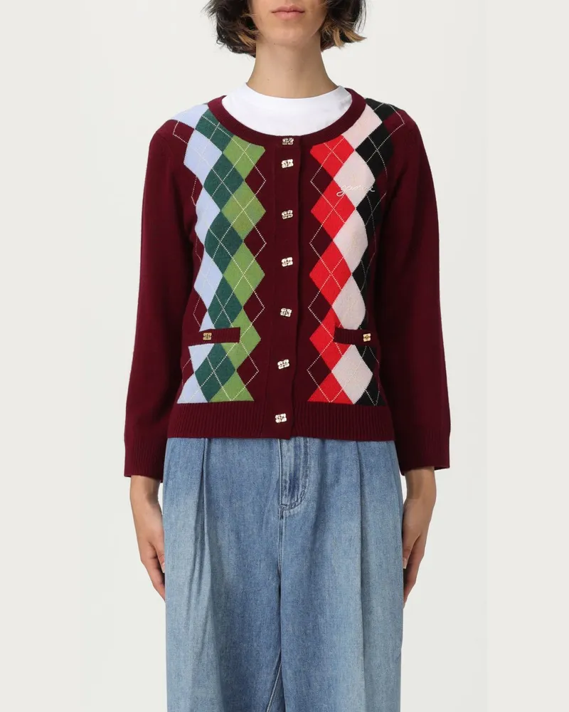 Ganni Pullover damen Burgunderrot