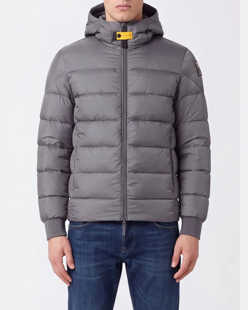 Parajumpers Gesteppte Nylon-Bomberjacke Pharrell mit Kapuze und Gänsedaunen Grau