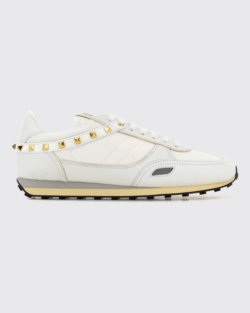 Valentino Garavani Stud Up Sneaker aus Leder und Nylon mit Rockstud-Nieten Weiß