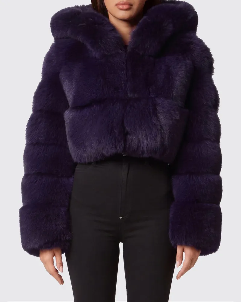 Philipp Plein Bomberjacke mit Fuchspelzkapuze Lachs