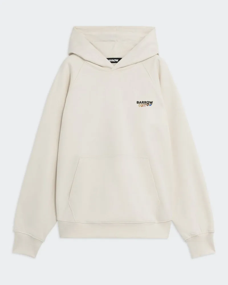 BARROW Kapuzenpullover aus Baumwolle mit Teddy-Print Cream