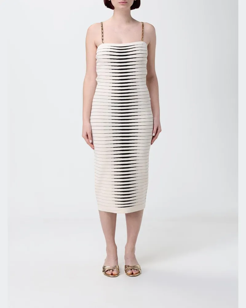 Elisabetta Franchi Midikleid aus Viskosemischung Butter