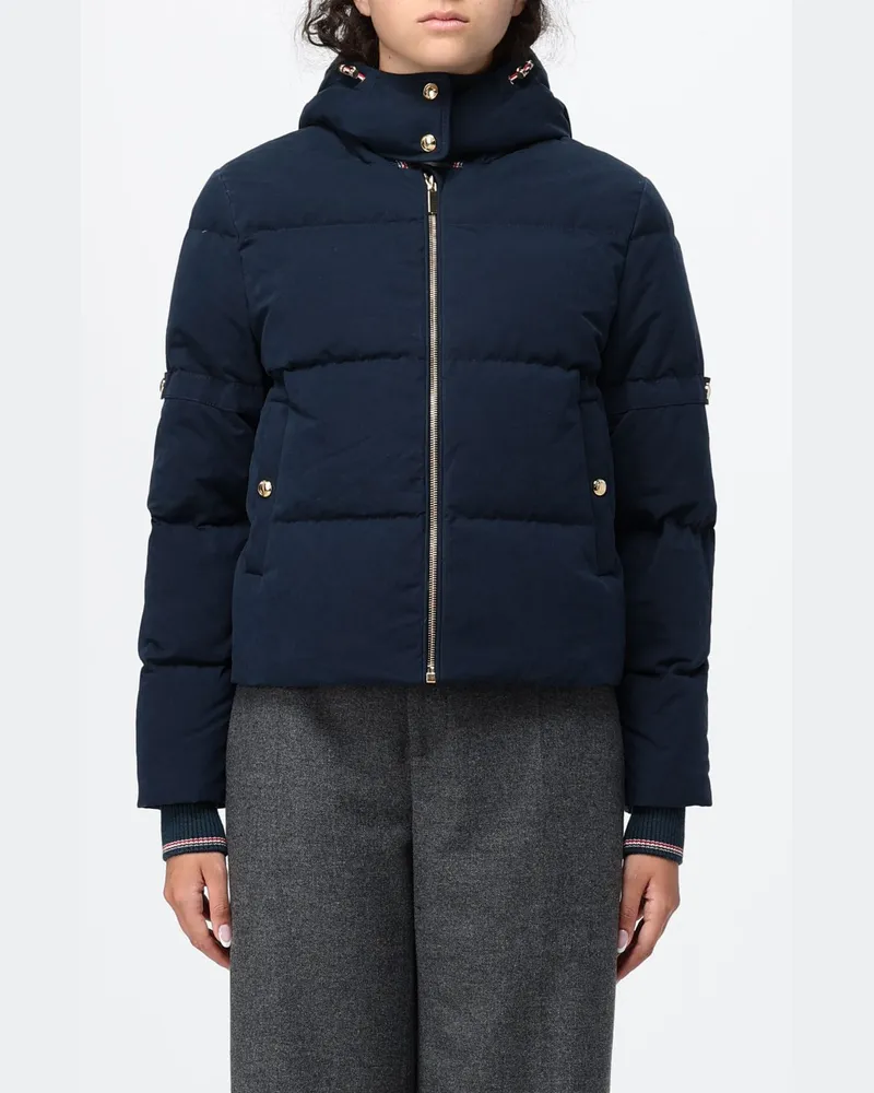 Thom Browne Gesteppte Cordura®-Nylon-Daunenjacke mit abnehmbarer Kapuze Blau
