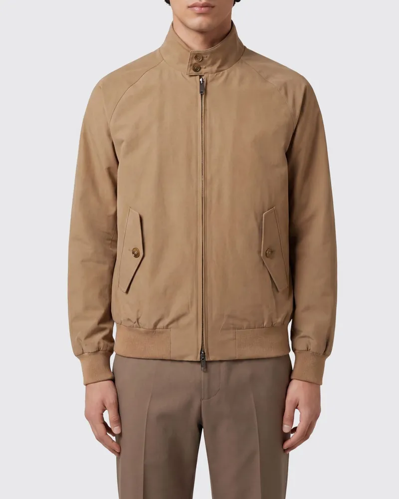 Baracuta Bomberjacke aus Baumwollmischung mit Stehkragen und Reißverschluss Braun