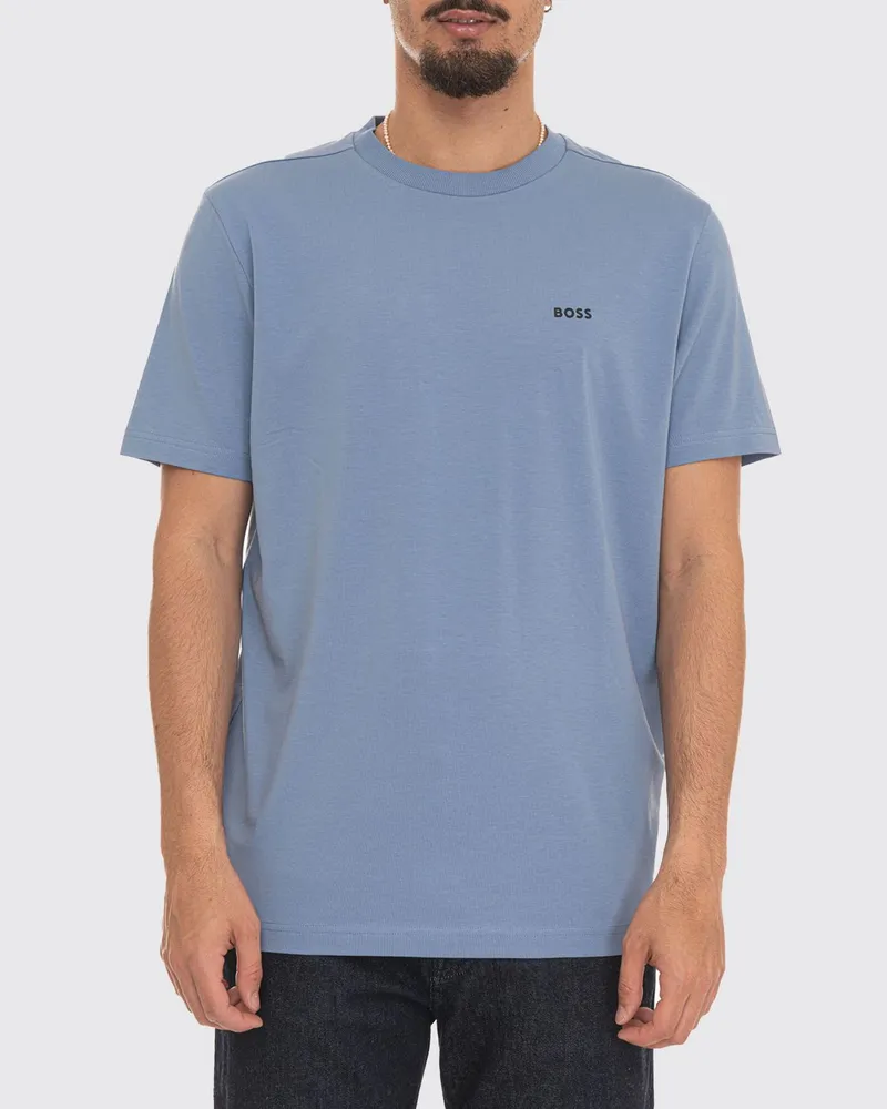 HUGO BOSS Baumwoll-T-Shirt mit Logo Hellblau