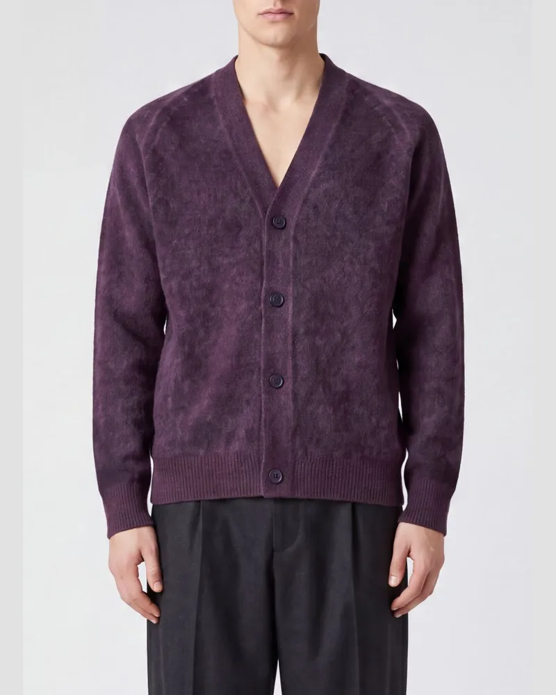 Avant Toi Relaxed-Fit Cardigan aus reinem Kaschmir mit V-Ausschnitt Rot