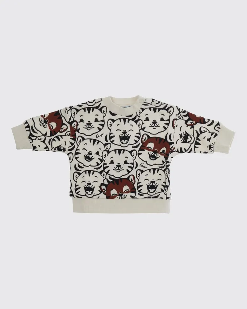 Kenzo Jungen-Cardigan aus Baumwolle mit Tiger-Logo und langen Ärmeln von Beige