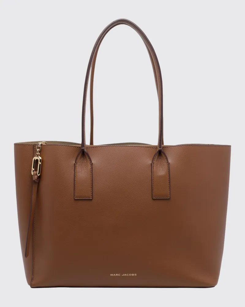 Marc Jacobs Pop J Marc Work Tote Bag von aus Leder mit Double J-Logo Braun