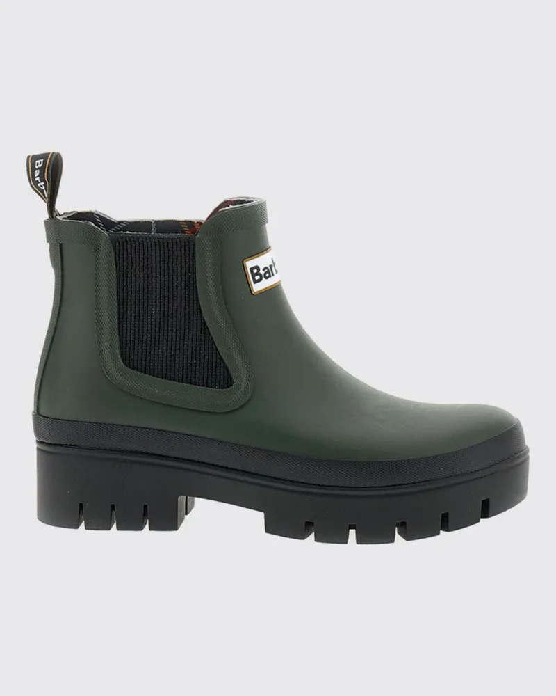 Barbour Gummi-Chelsea-Regenstiefel mit Kontrastlogo Grün