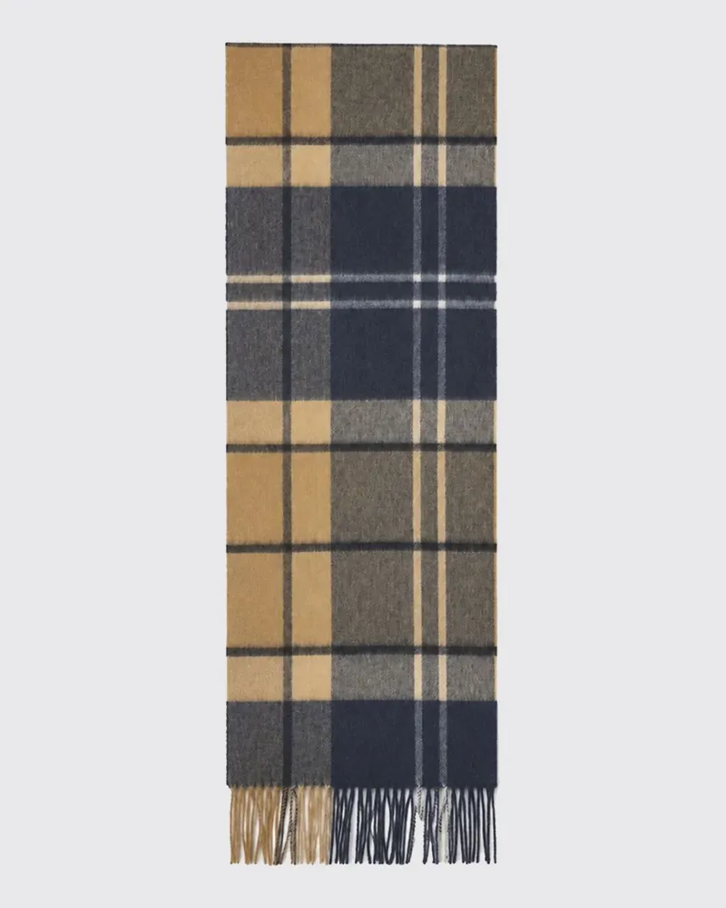 Barbour Tartan-Schal aus Kaschmirmischung mit Fransenrändern Braun