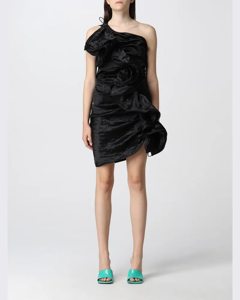 Bottega Veneta Salon 03 One-Shoulder-Kleid Schwarz
