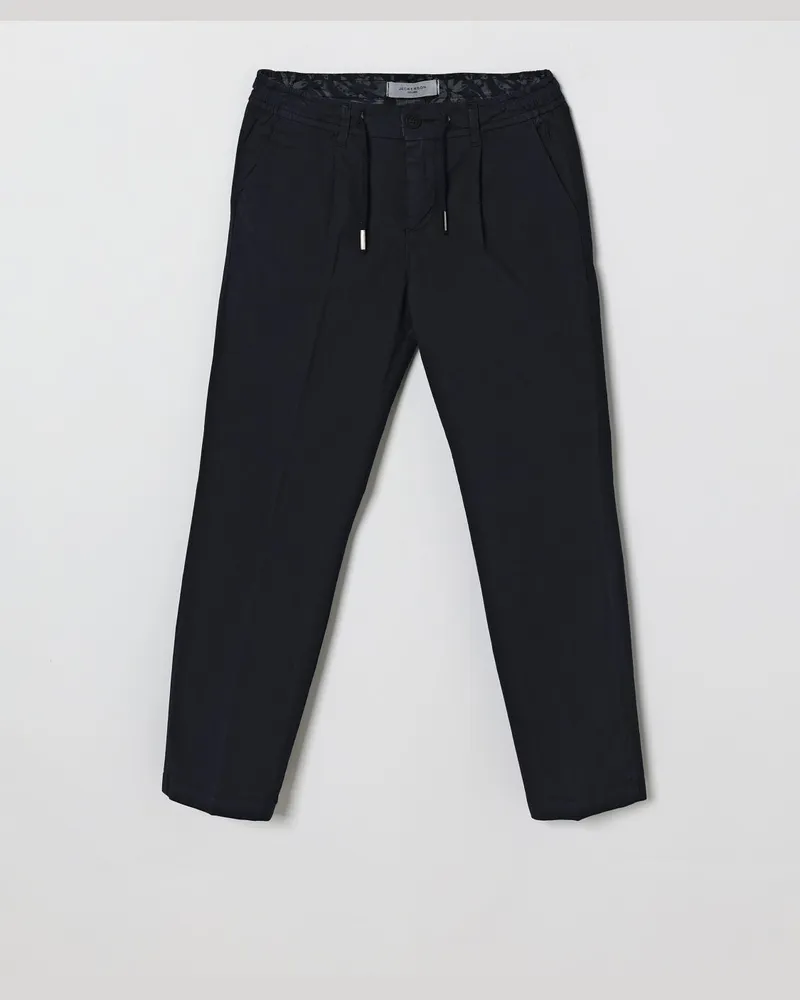 Jeckerson Stretch-Baumwollhose mit Kordelzug Blau