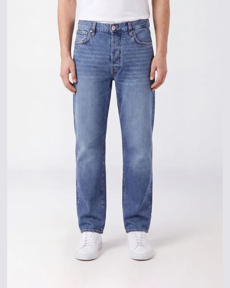 Emporio Armani J100 Wide-Leg-Jeans aus Stretch-Denim mit mittlerer Leibhöhe Blau