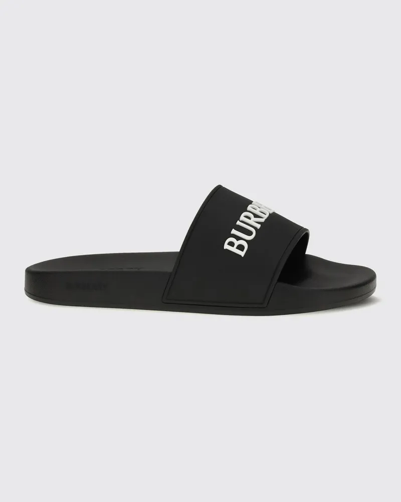 Burberry Pool-Slides aus Gummi mit Kontrast-Logo Schwarz