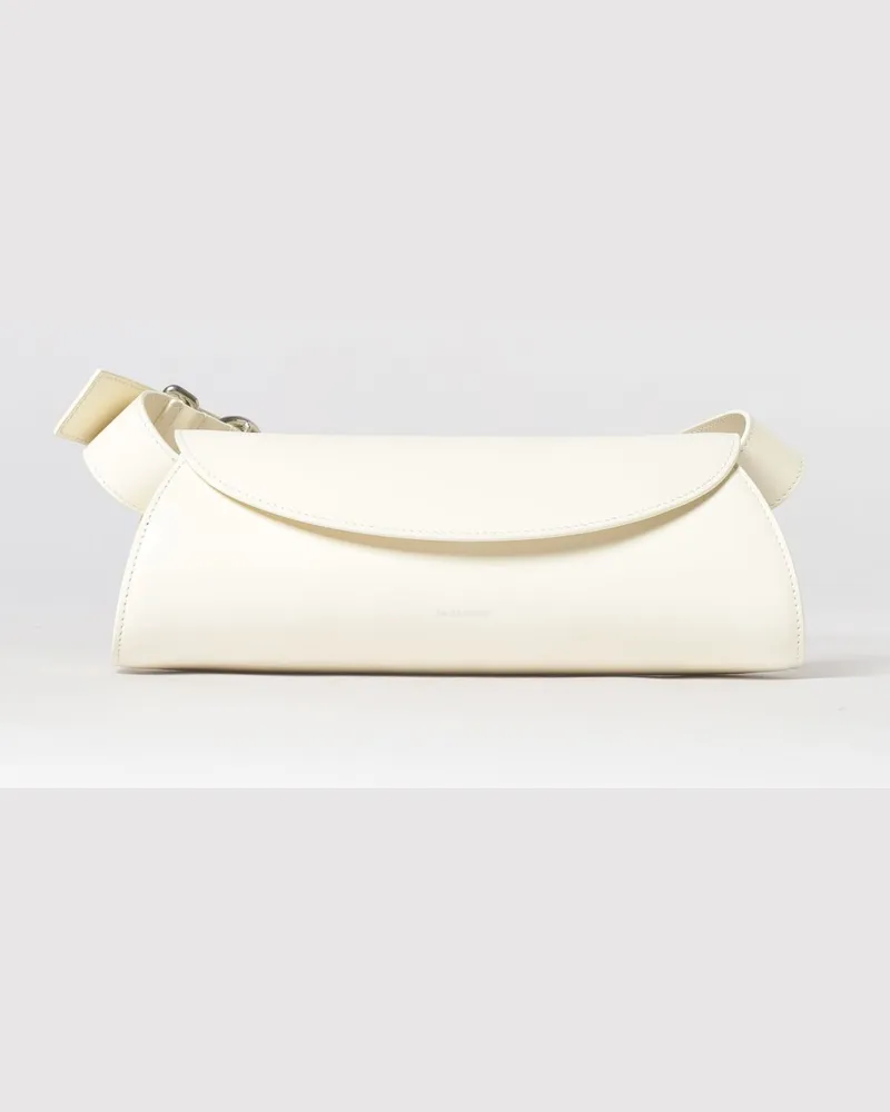 Jil Sander Cannolo Tasche aus Leder Weiß