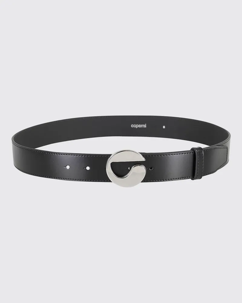 COPERNI Verstellbarer Ledergürtel von mit Monogramm-Schnalle aus Metall Schwarz