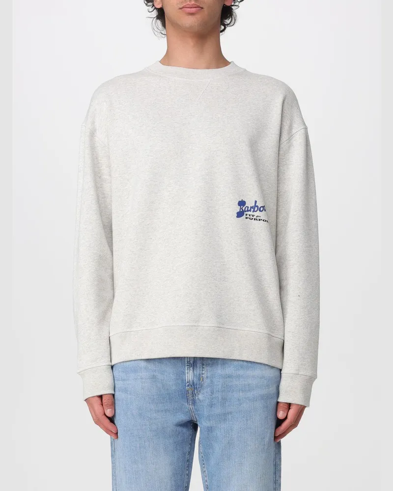 Barbour Baumwoll-Rundhals-Sweatshirt mit Logo Weiß