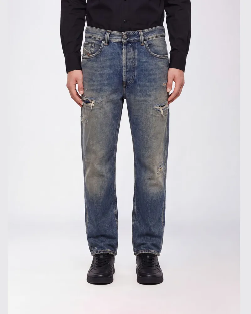 Diesel 2024 D-Macs Straight-Leg-Jeans aus Distressed-Denim mit mittlerer Leibhöhe Denim