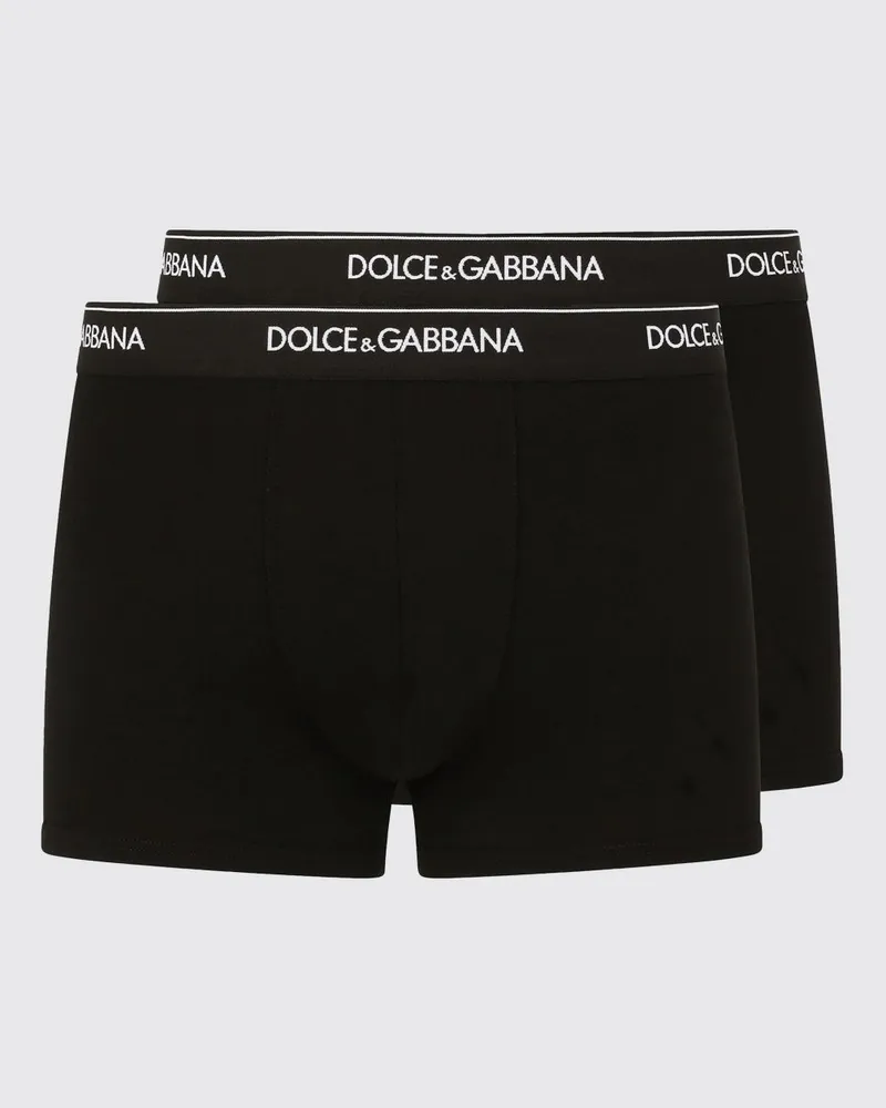 Dolce & Gabbana DOLCE  GABBANA Set aus 2 Stretch-Baumwollboxershorts mit Logo Dolce & Gabbana Schwarz