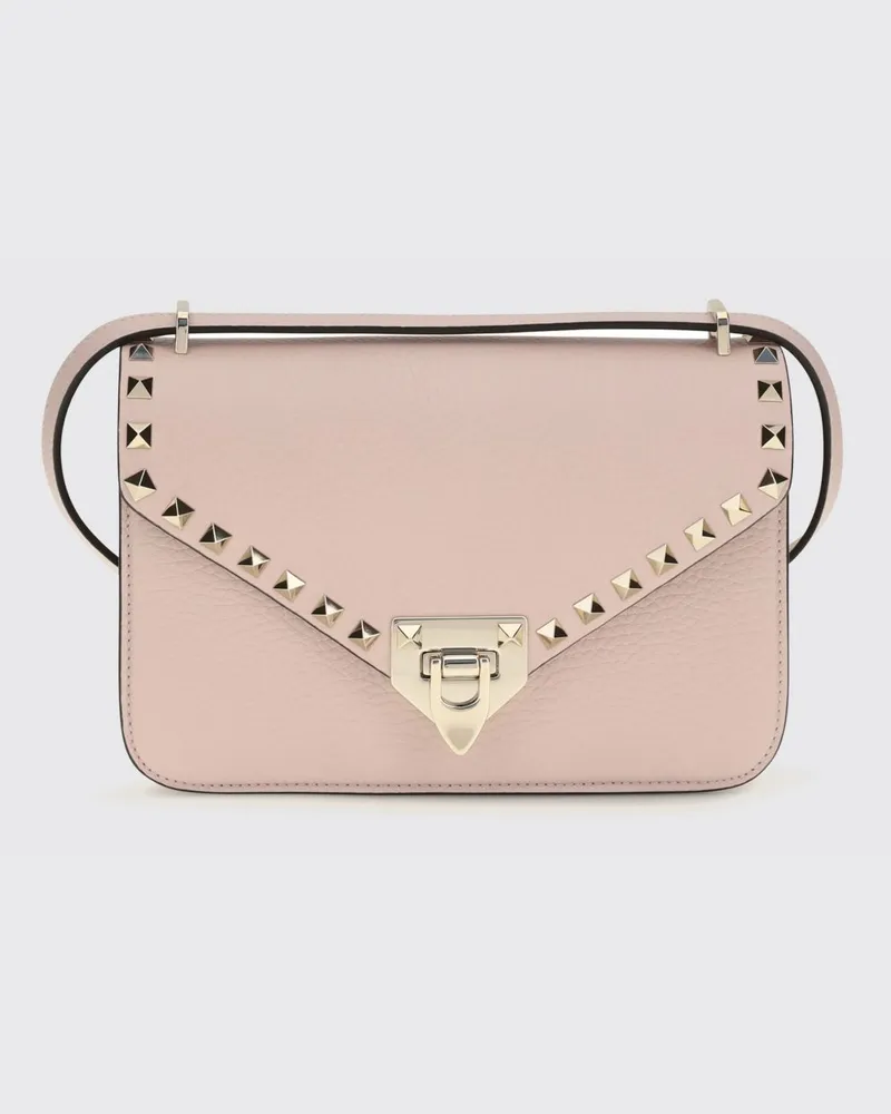Valentino Garavani Rockstud Mini-Umhängetasche aus genarbtem Kalbsleder Pink