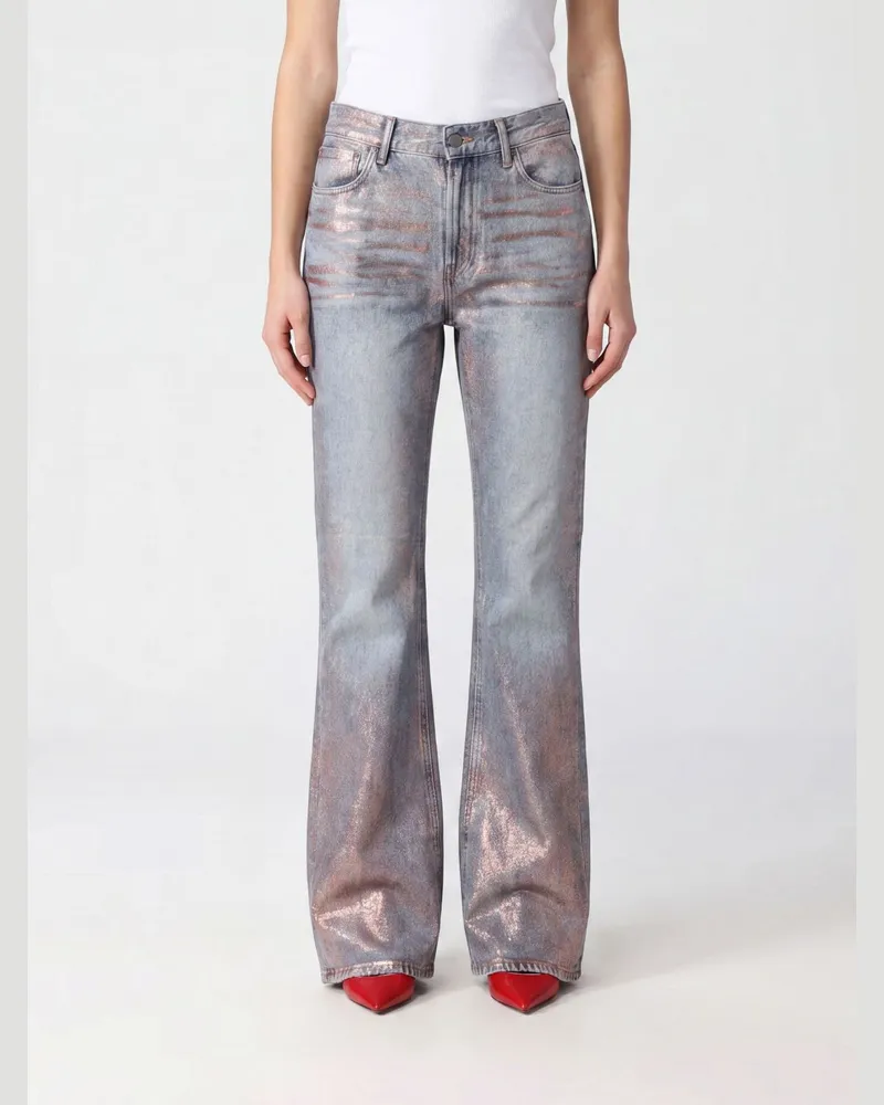 Acne Studios Five-Pocket Flared Jeans aus Denim mit Glitter-Finish Denim