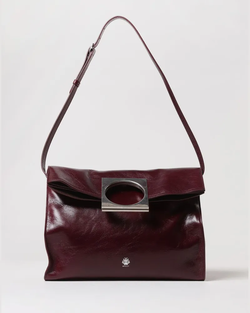 Bally Schultertasche damen Burgunderrot