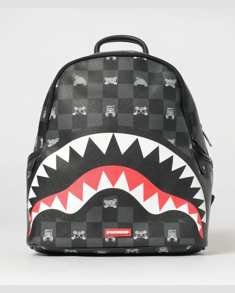 Sprayground Saffiano beschichteter Baumwoll-Karo-Rucksack mit Logodruck Bunt