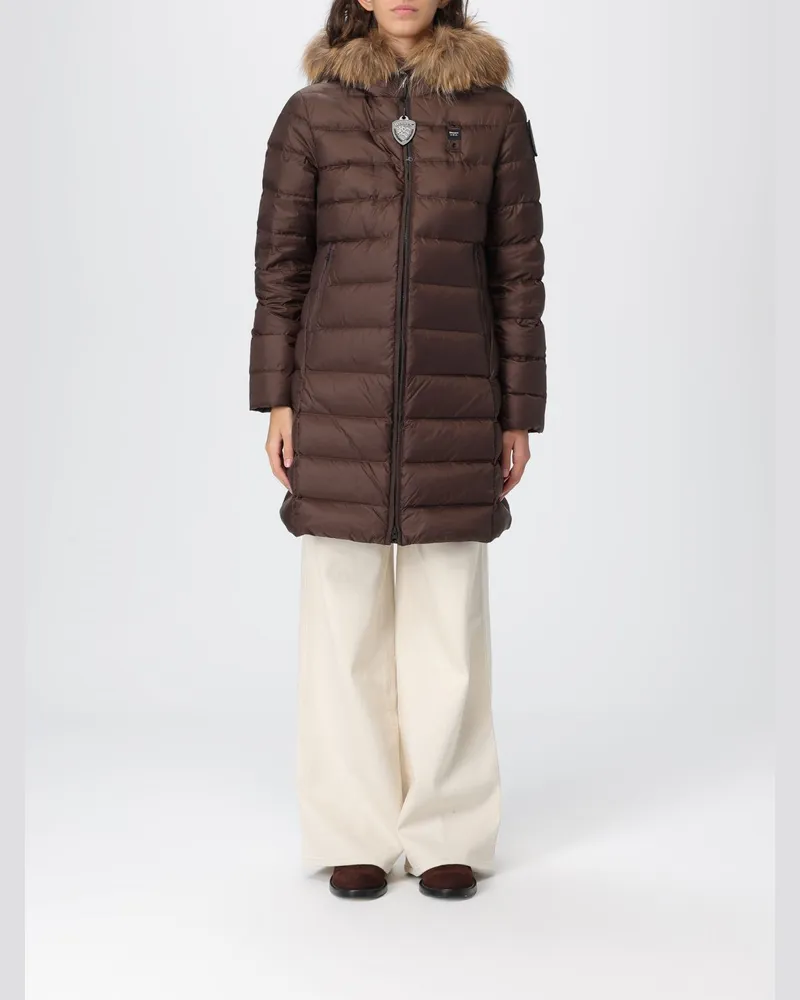 Blauer Jacke damen Braun
