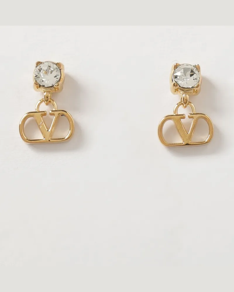 Valentino Garavani VLogo Signature Ohrringe von aus Metall mit Swarovski-Kristallen Gold