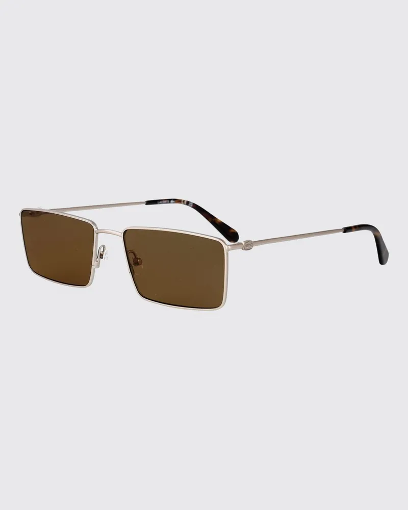 Lacoste Aviator-Sonnenbrille aus Metall von mit bernsteinfarbenen Gläsern und geprägtem Logo Braun