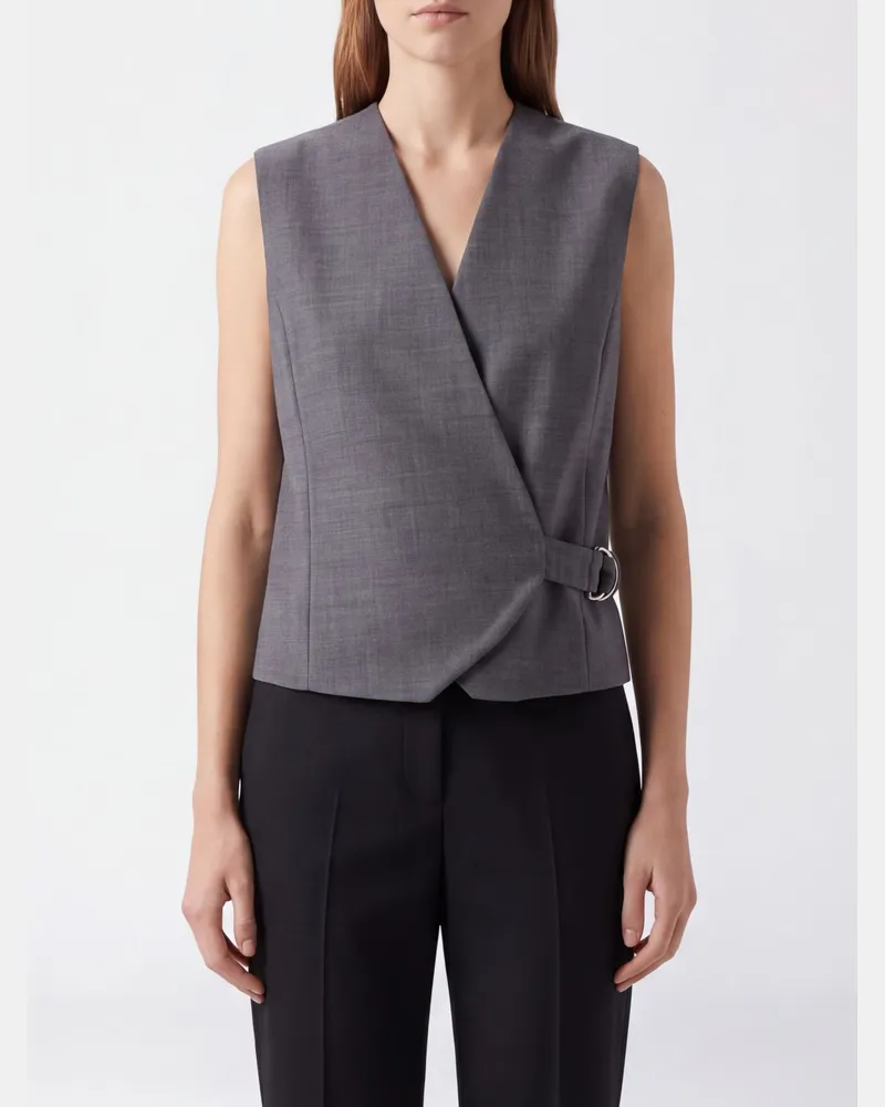 Brunello Cucinelli Slim-Fit Wickelweste aus Schurwollmischung Grau
