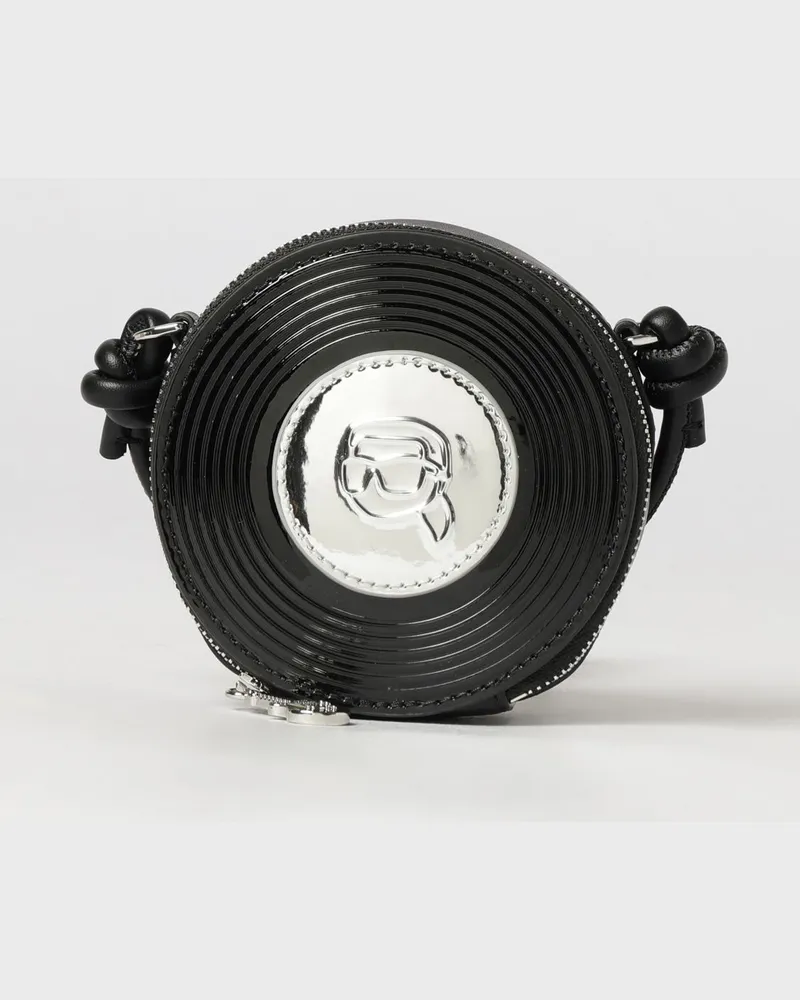 Karl Lagerfeld Mini-Umhängetasche aus Polyurethan im zweifarbigen Design Schwarz